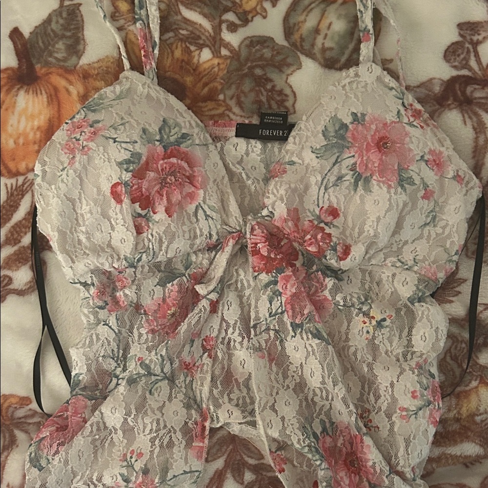 Forever 21 Pink Floral Lace Camisole